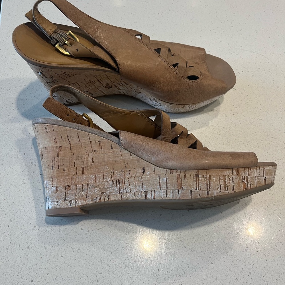 Franco Sarto Tan Wedge Sandals